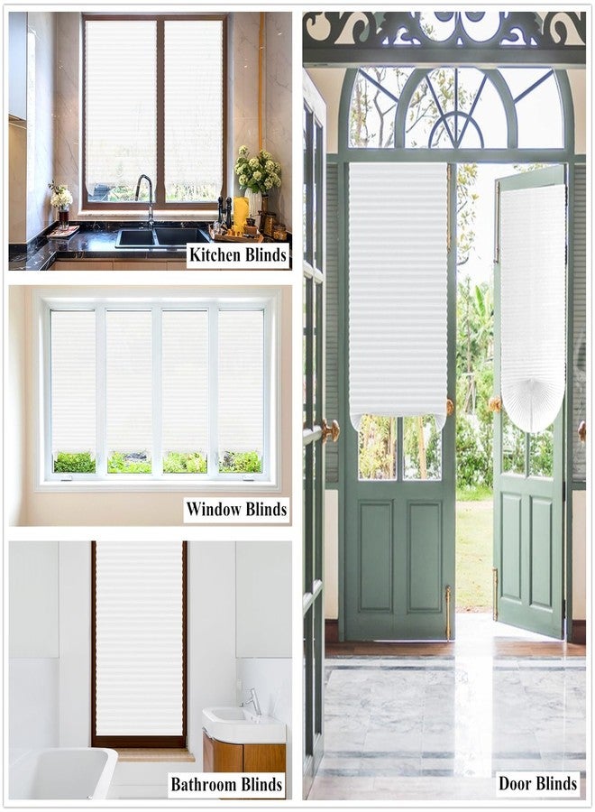 MALOKI Temporary Window Blinds, Pleated Window Shades Cordless Fabric Shades Light Filtering Fabric Blinds for Windows,Easy to Cut and Install - 35 x 59 Inch (Fits Windows 19-36 inch) - Image 2